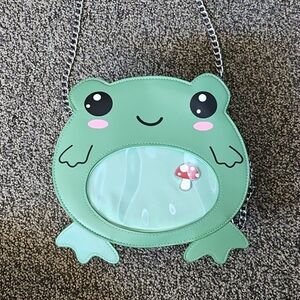 Mint Green Frog-Shaped Crossbody Bag with Chain Strap